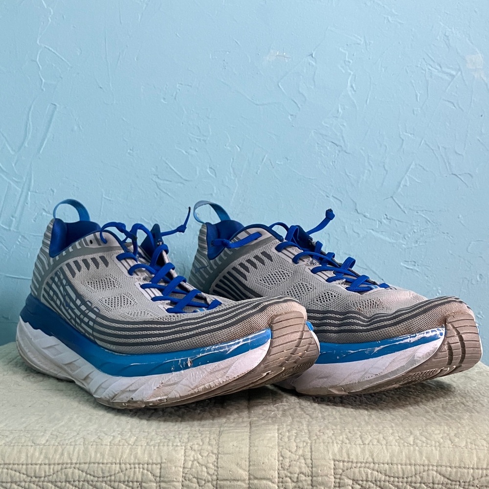 Hoka One One Blue/Grey Mens Bondi 6 Size 14 WIDE